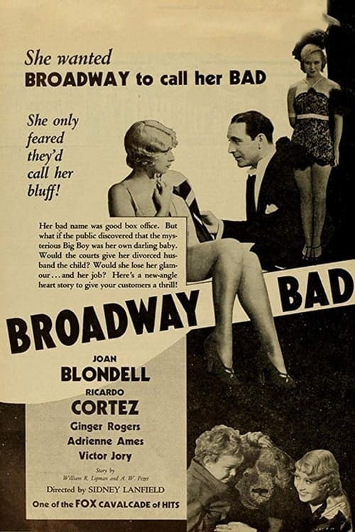 Broadway Bad (1933) Movie Poster